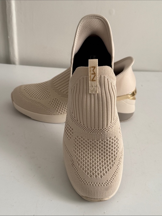 Skechers Shoes - Skechers Cream Slip-On Knit Sneakers